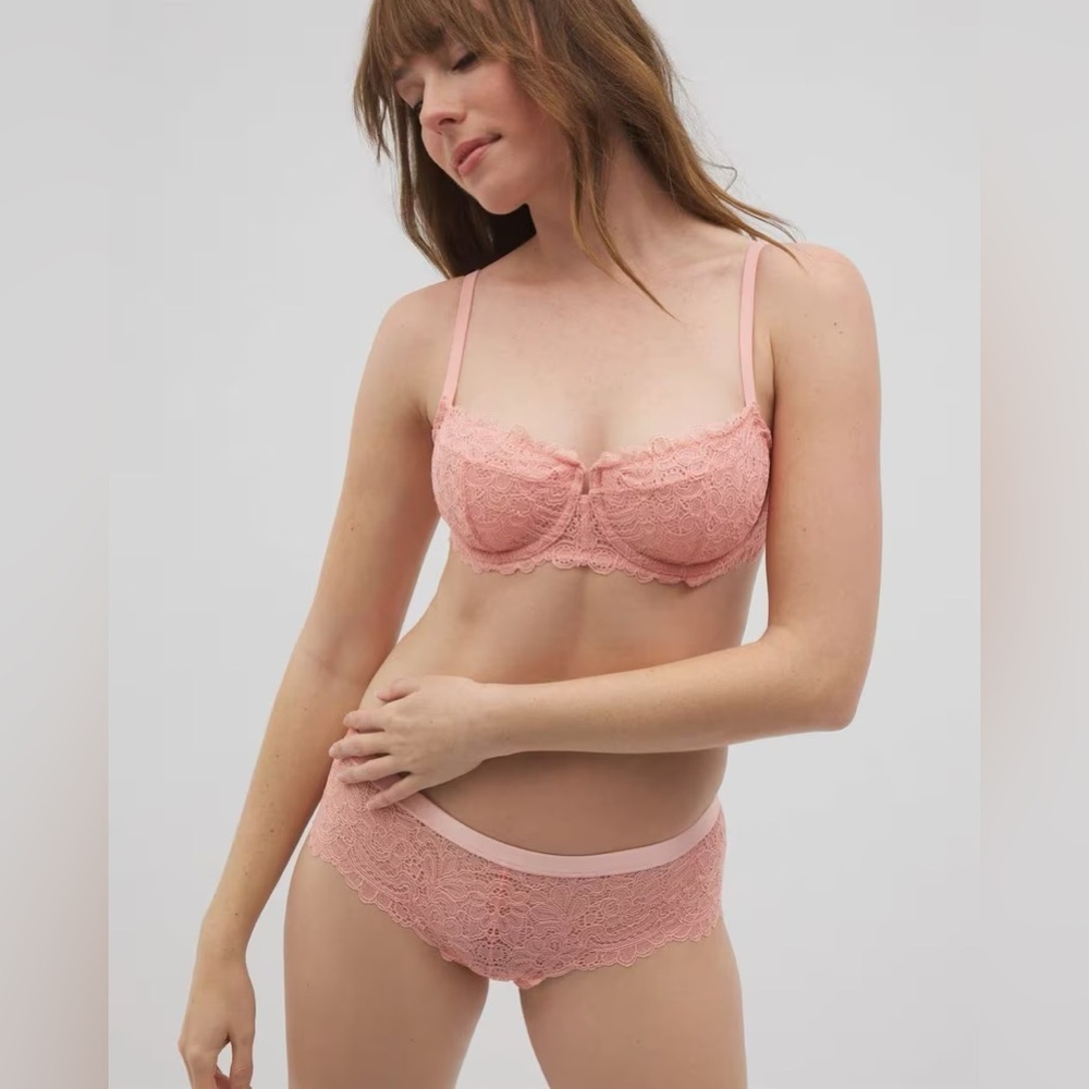 Soma Unlined Lace Balconette Bra in Paloma Glow, Size  36C, NWT
